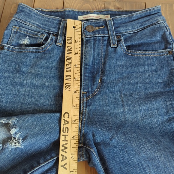 Levi's 721 Women's Distressed Ripped Skinny Jeans - Picture 7 of 12